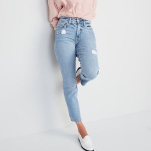 High-Waisted O.G. Straight Cut-Off Jeans for Women - Old Navy